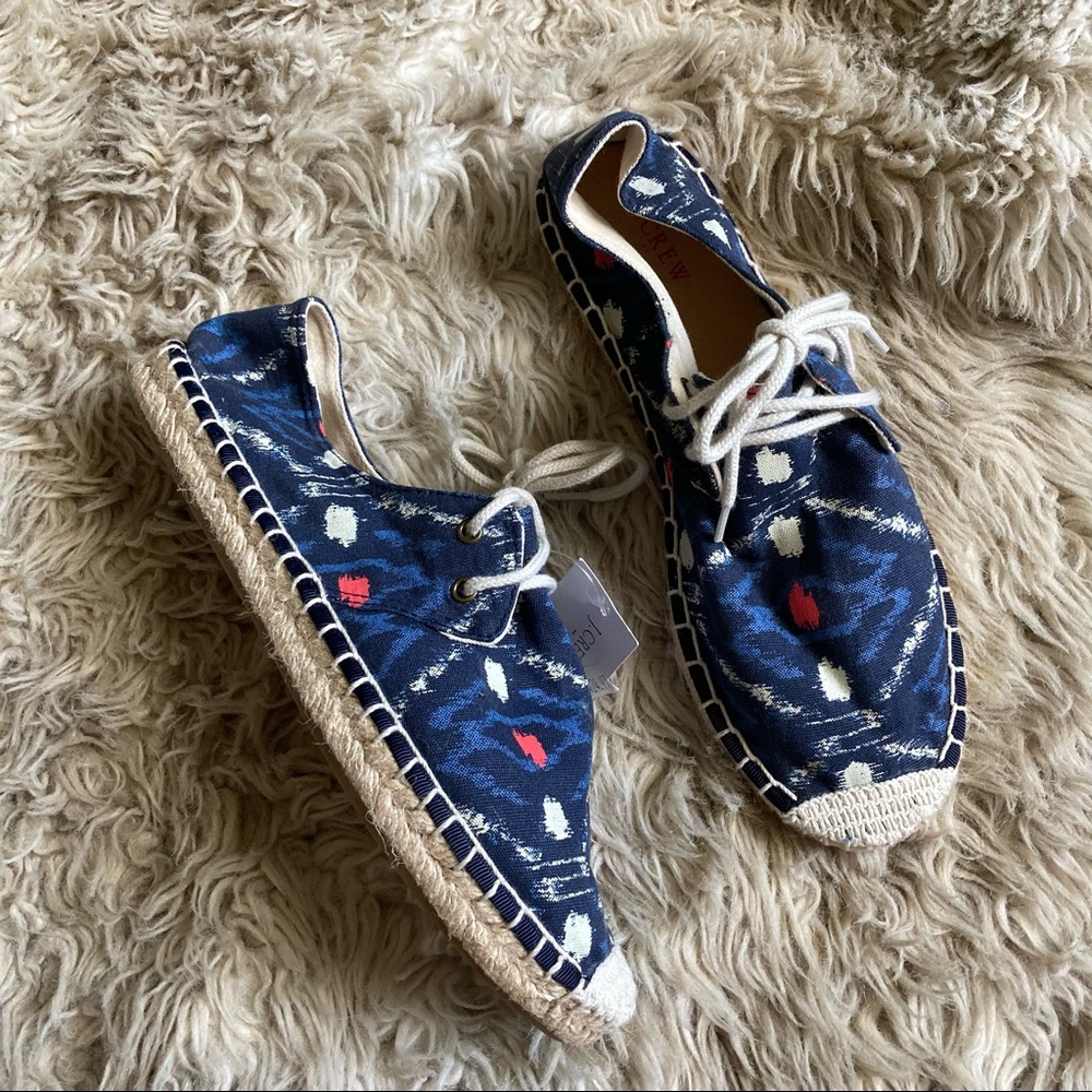 J. Crew blue ikat print espadrilles shoes women's 7 NWT - Picture 3 of 8